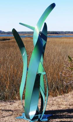 Blue Greens Sparkles Abstract Sculpture